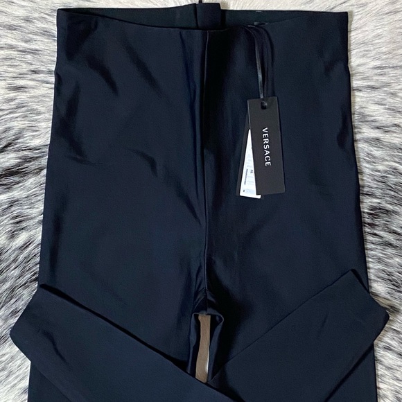 VERSACE STRETCH LEGGING, SZ IT/38 BLACK NWT! - Picture 2 of 11